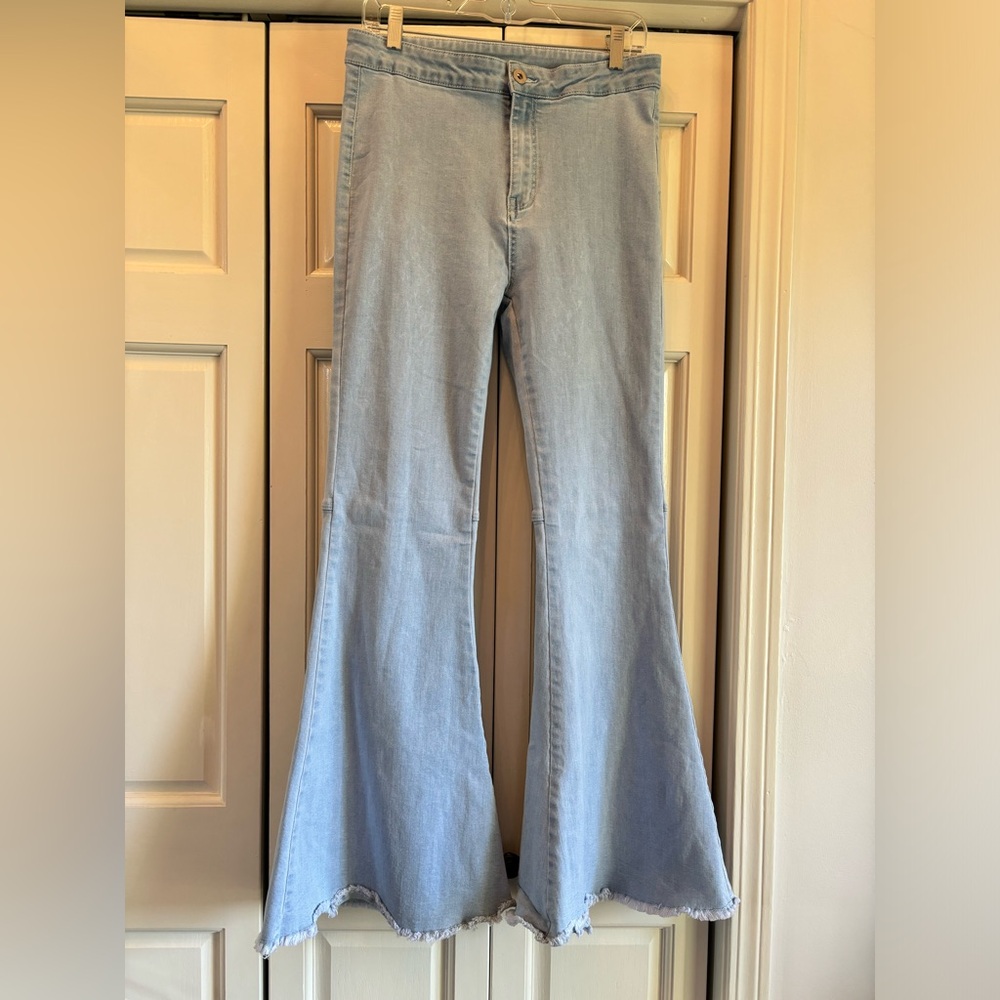 Flare fray hem jeans, Anna Kaci, XL